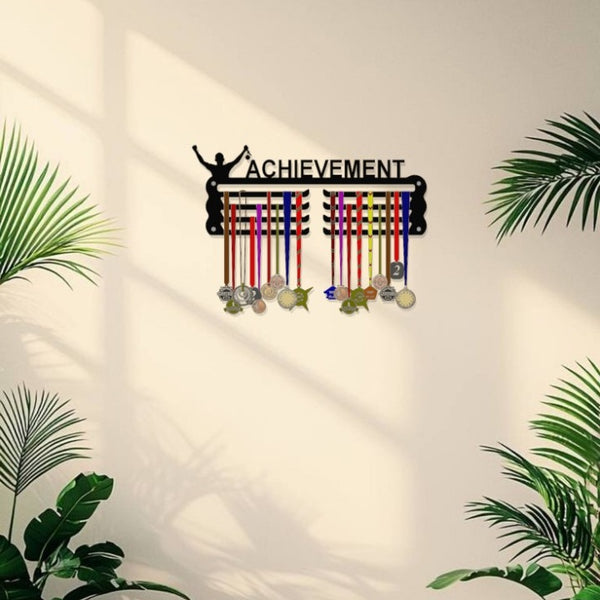 RUNNER Medal Hanger (Holds 60+ Medals - 48 * 30 CM) | Premium Steel | Matte Black Finish