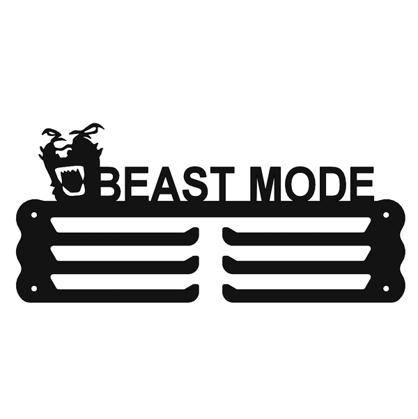 BEAST MODE - IRON PRIDE Medal Hanger (Holds 60+ Medals - 48 * 30 CM) | Premium Steel | Matte Black Finish