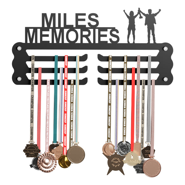 MILES MEMORIES Medal Hanger (Holds 60+ Medals - 48 * 30 CM) | Premium Steel | Matte Black Finish